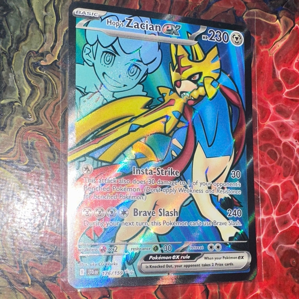 Pokemon Zacian EX Card - Blue, Yellow, Red